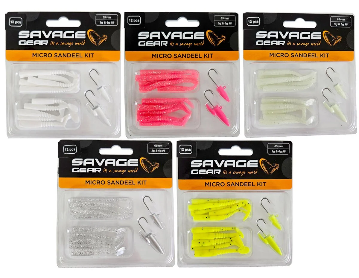 micro-sandeel-kit Savage gear Lrf Micro Sandeel Kit 12 Adet(1+1.5+5) Sahte Balık - Görsel 1